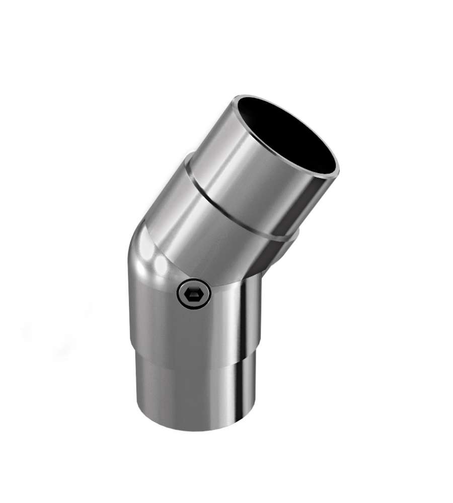 Giunto inox regolabile per corrimano in legno