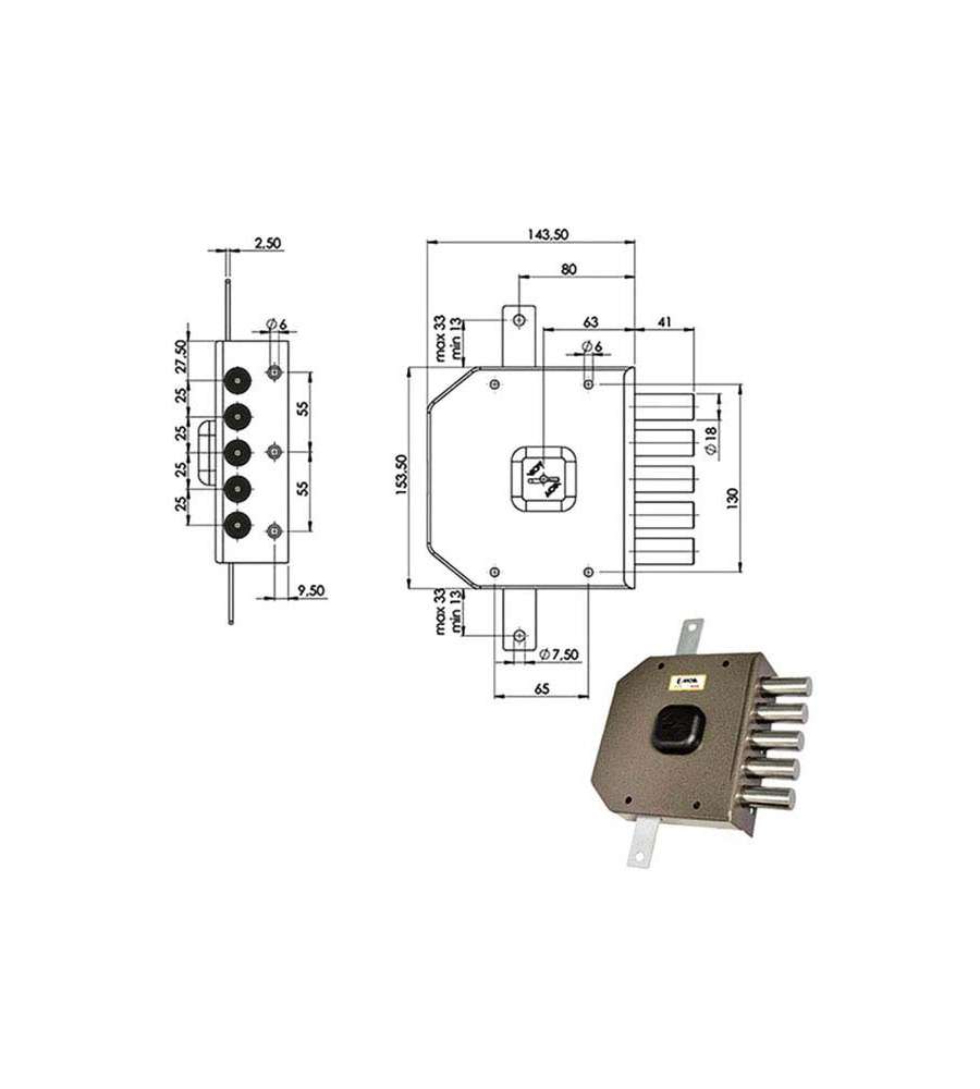 Serratura Sic.Triplice Dx Dm G413 Moia