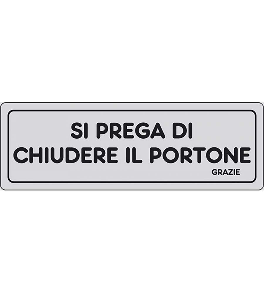 Adesivo Si prega di chiudere il portone grazie abitazioni 15CMx5CM