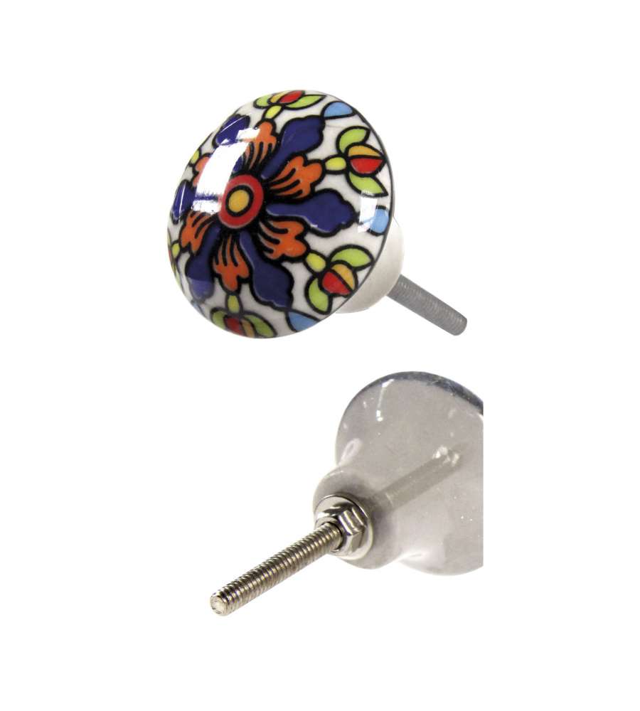 Pomello in ceramica decori color