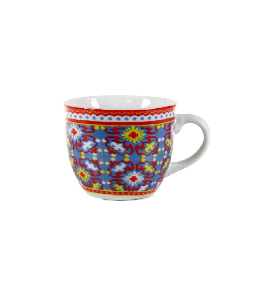 Tazza Caffe Porcellana Mosaico Pz 6 Passionecasa