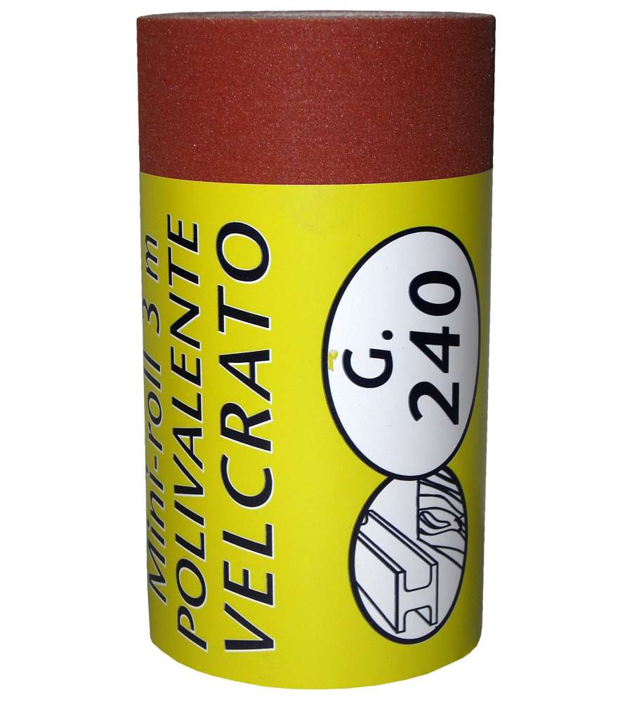 Minirotolo Carta Abrasiva Polivalente Velcrata P240 115 mm x 3 m