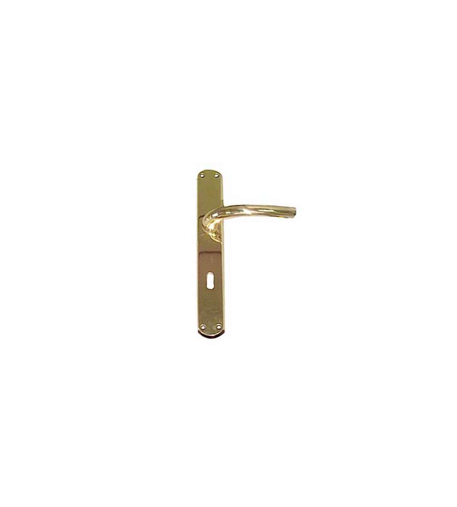 Maniglia Milena Ottone Lucido Placca 8X70