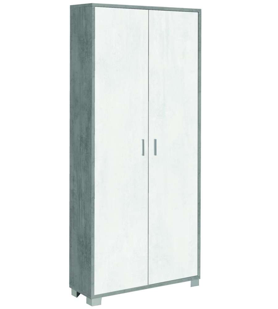 Mobile 2 Ante Kit Cemento Ossido Bianco 190X83X29 Cm
