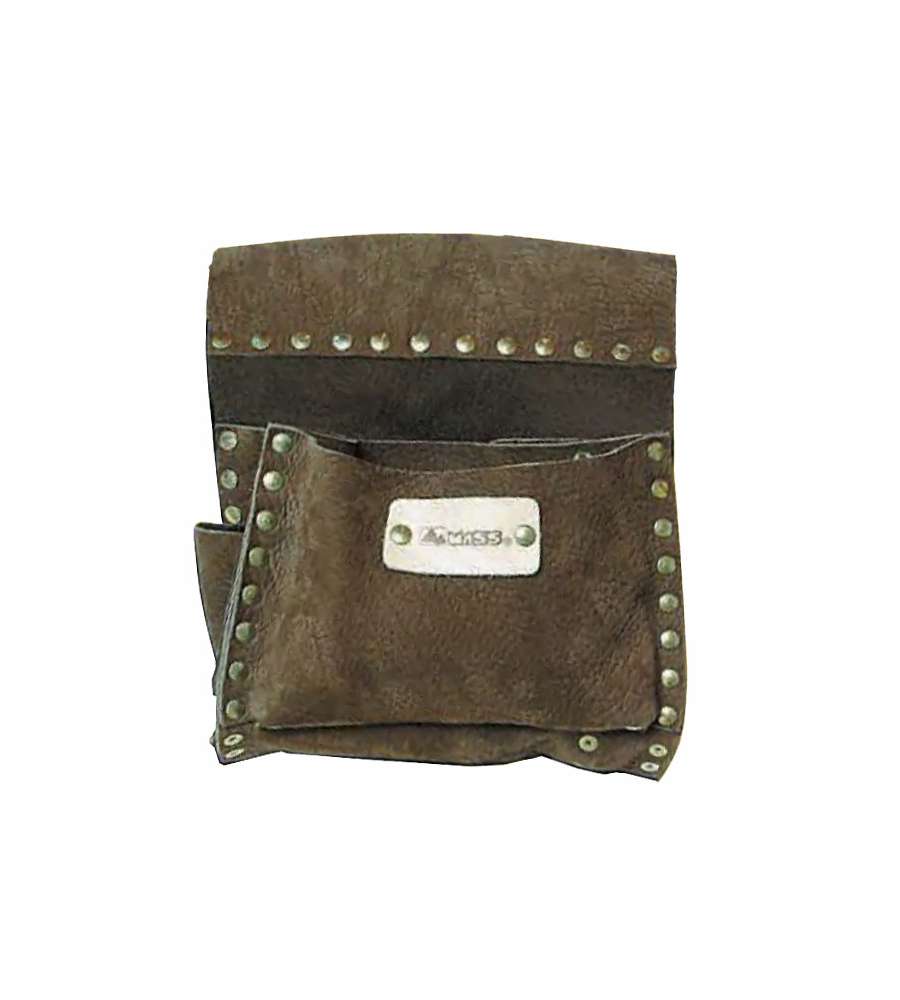 Mass Borsa Carpentiere in Cuoio Borchiata - 3 Tasche
