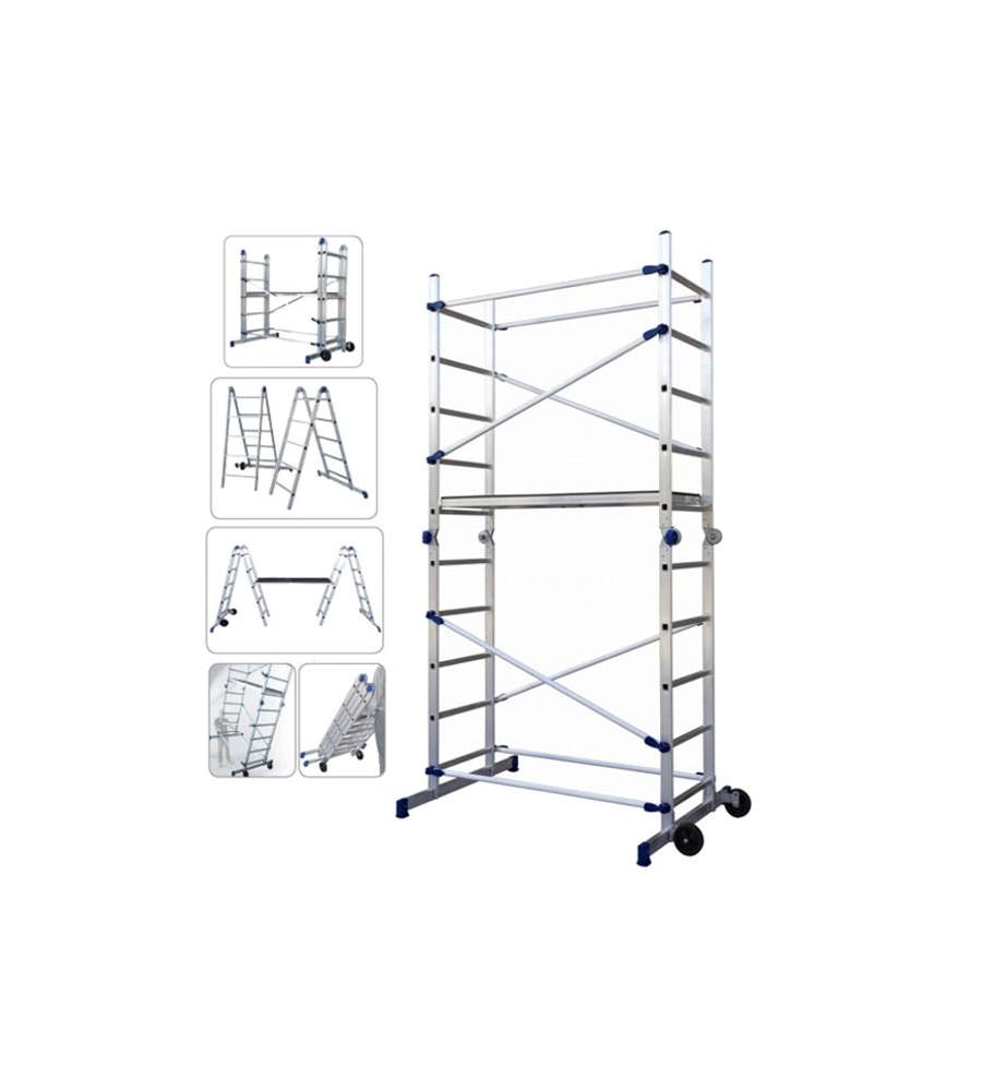 Facal Trabattello Alluminio - Trasformabile in Scale - 159/310 cm