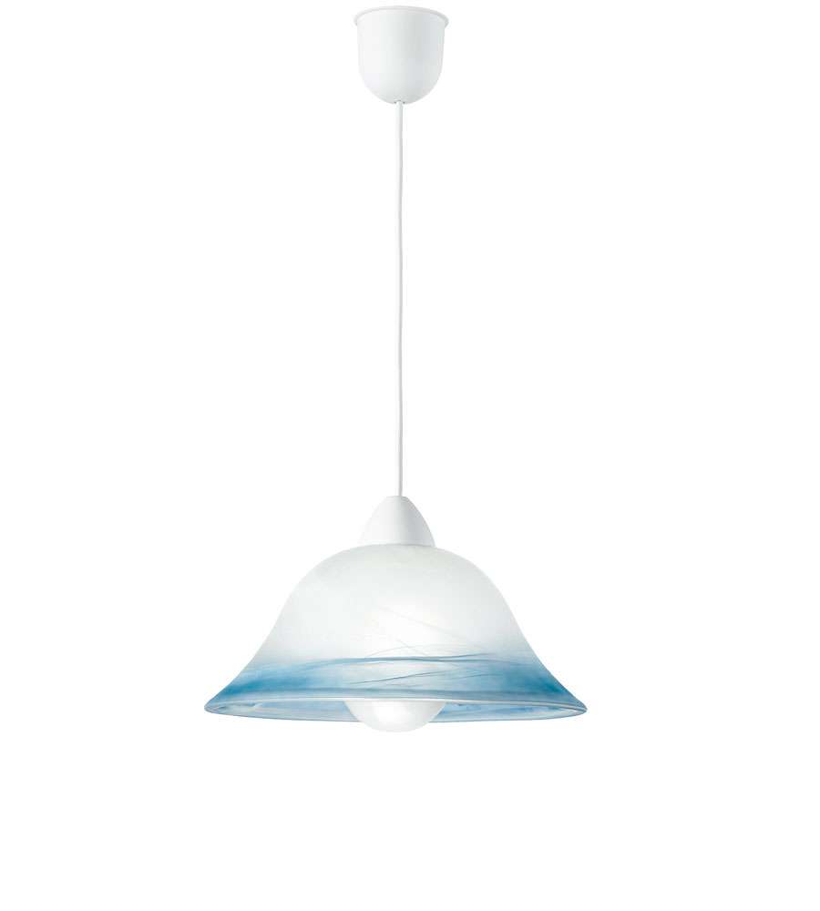 Fan Europe Lampadario a Sospensione - Alabastro Sfumato Blu - 31x17 cm