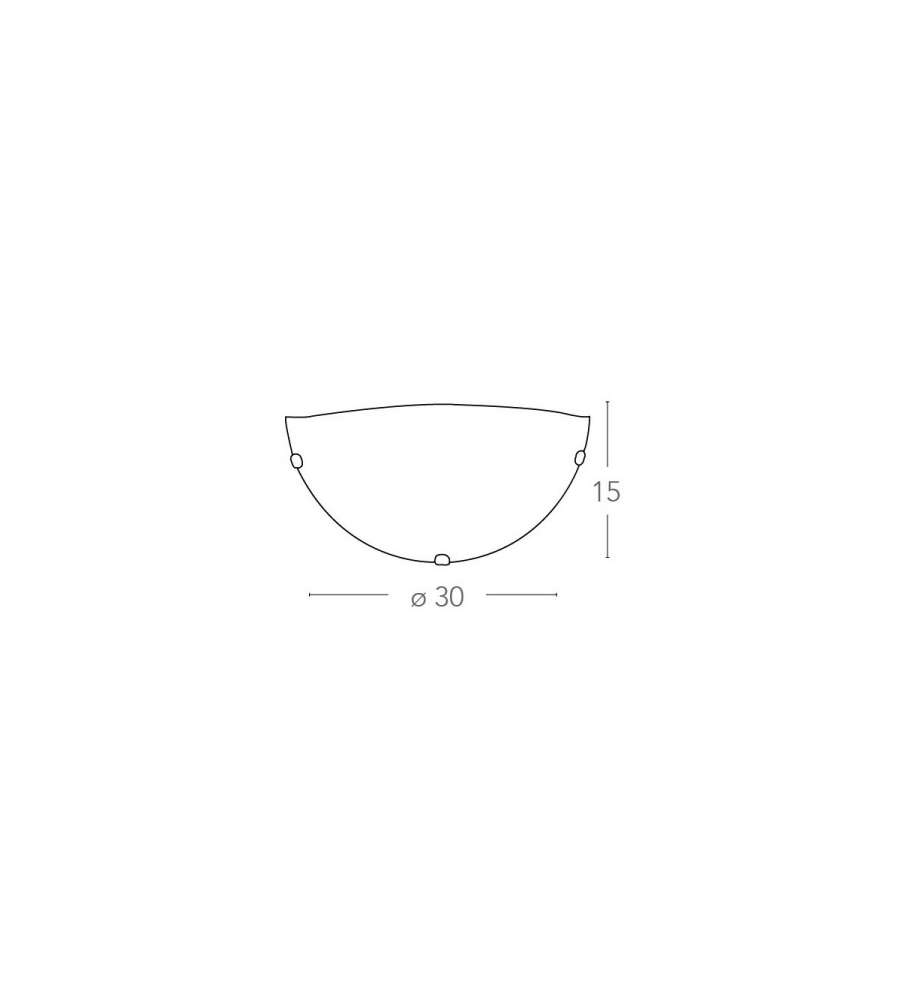 Fan Europe Applique Duna - Vetro Azzurro Sfumato - 15x30 cm