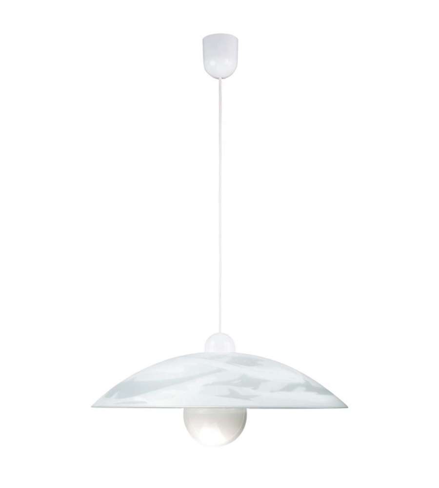 Sospensione curva 48cm alabastro bianco