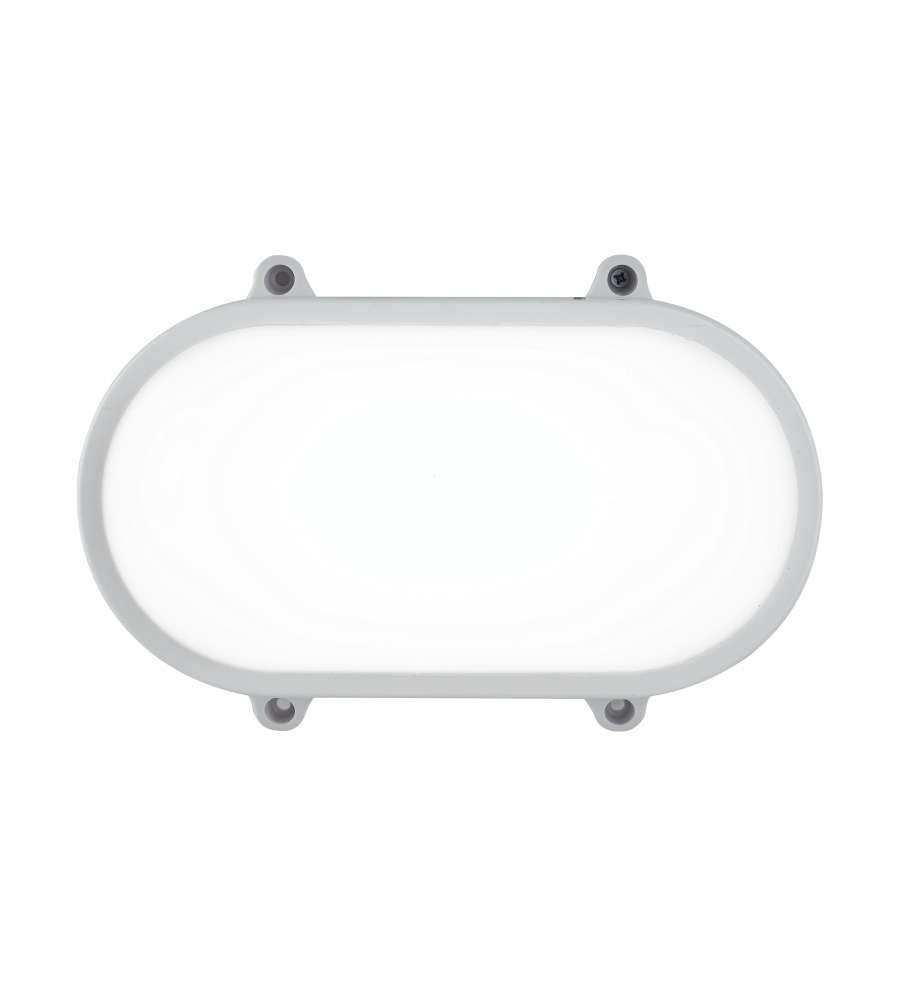 Plafoniera Shelly led ovale bianca da esterno 17,6 x 27,1 cm