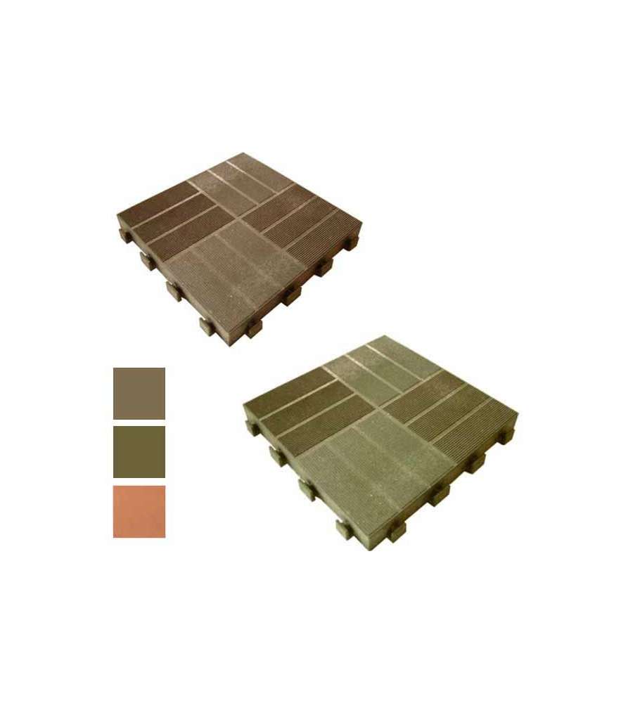 Piastrella Lepla' Pvc/Legno Chiusa Verde 40X40X5