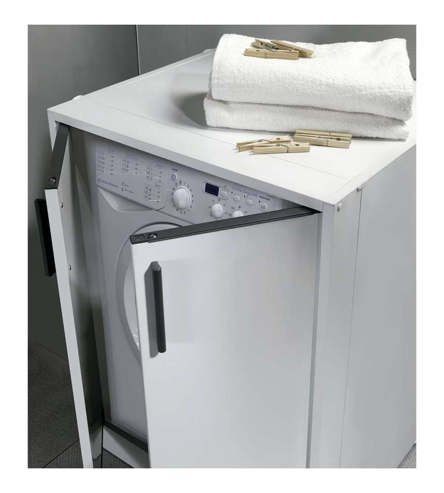 Mobile Coprilavatrice Bianco in PVC - 66,5 x 59,5 x 91 h cm - Struttura Resistente per Interni ed Esterni