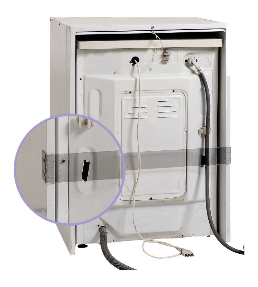 Mobile coprilavatrice a serrandina in PVC bianco - 67x59,5x90,5 cm
