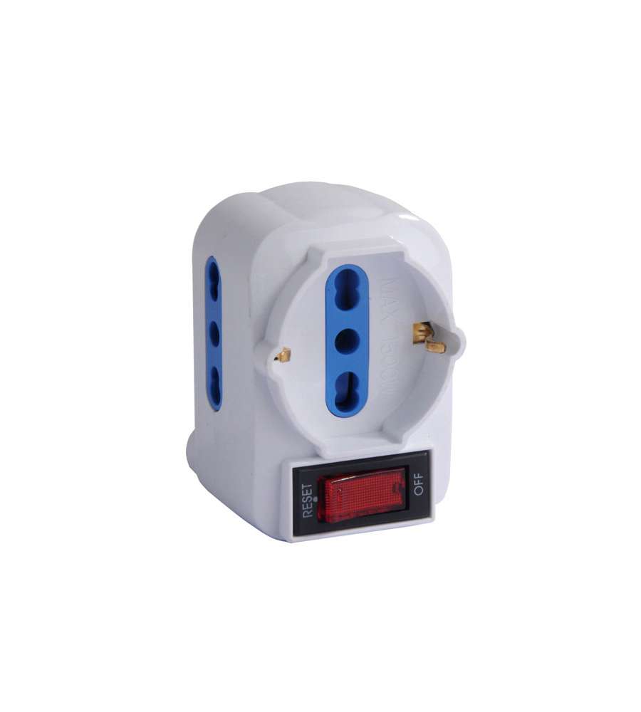 Adattatore Triplo Schuko Int Bianco  Syntesy 08832