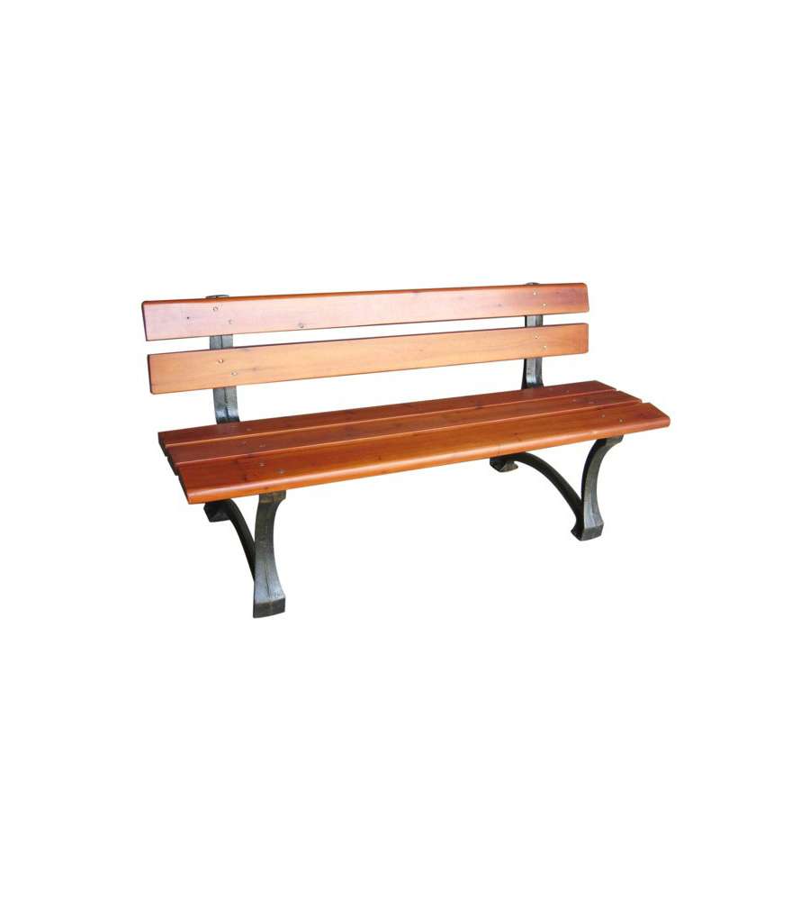 Panchina da Giardino in Ghisa e Legno Vette - Bronzo/Teak Scuro - 150 cm