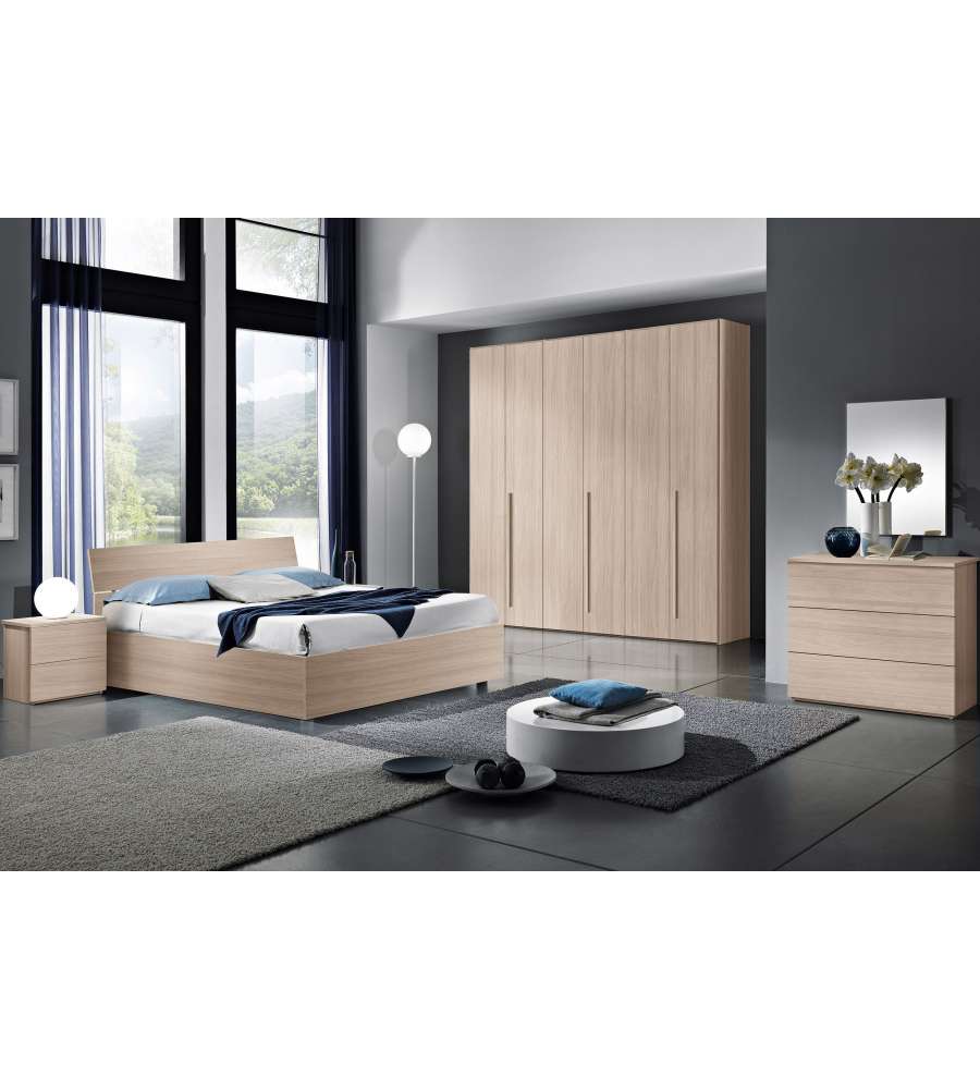 Mcs Mobili Comodino Easy Olmo - 2 Cassetti Push-Pull - 47x37x46 cm
