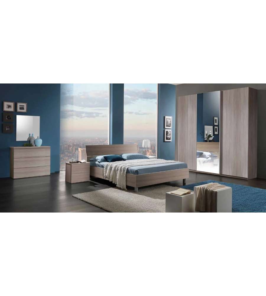 MCS Mobili Letto Matrimoniale Easy in Olmo - 203x170 cm
