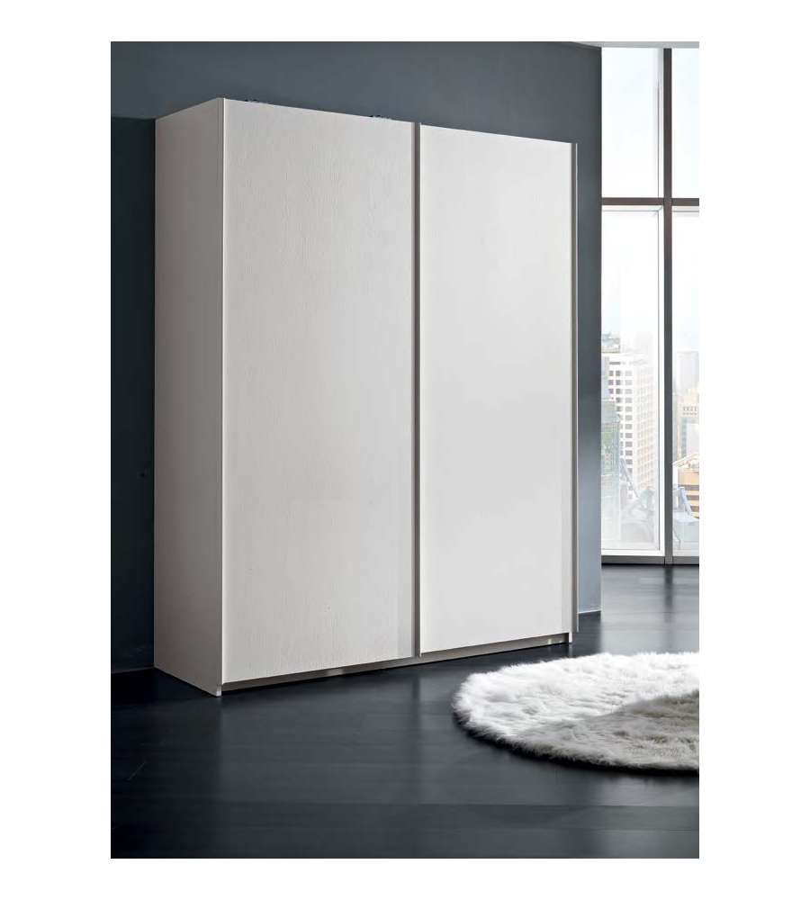 Mcs Mobili Armadio Bianco con Ante Scorrevoli - 163x60x211 cm