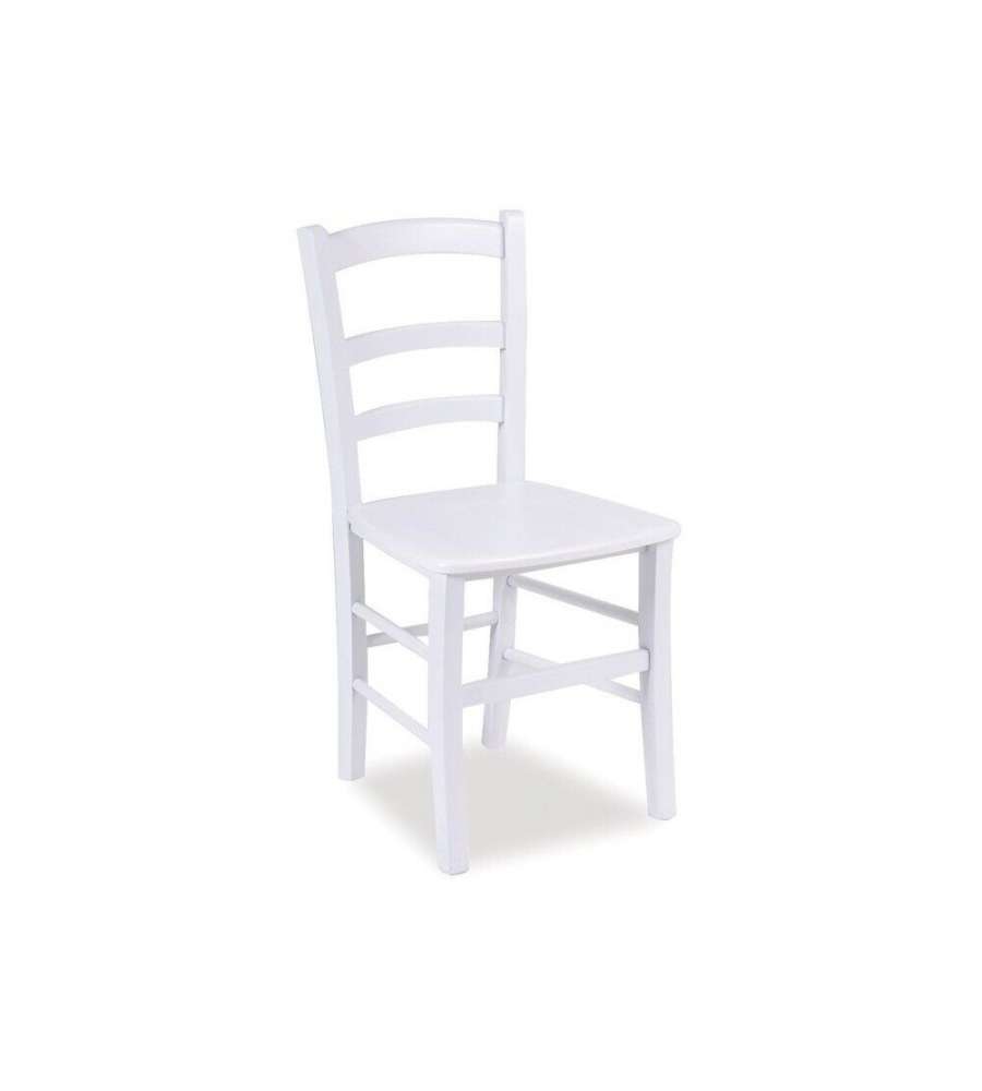 Sedia Paesana in Legno Bianco - Dimensioni 40x35 h87 cm