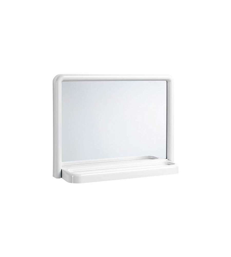 Specchio con Mensola Rettangolare - Bianco - 35x46 cm