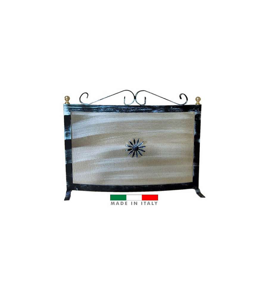 Pegoraro Parascintille in Ferro Battuto - Grigio Spazzolato 60x46 cm