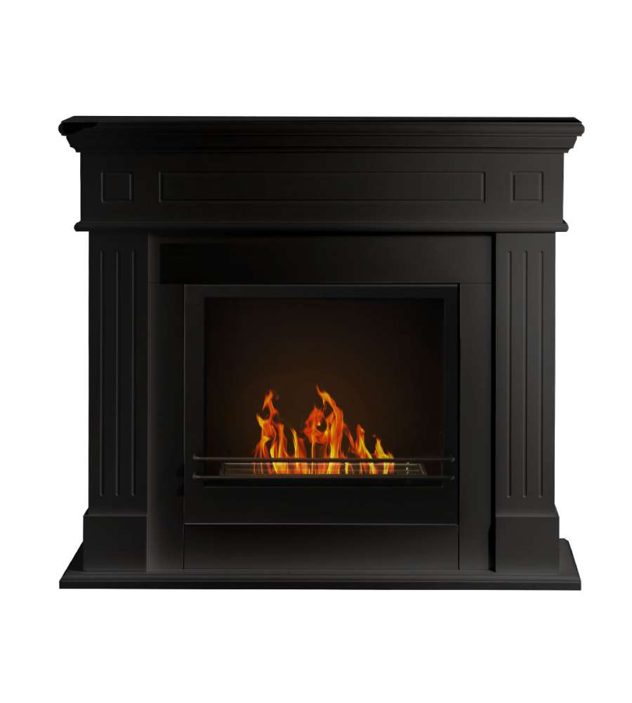 Camino a bioetanolo biocamino da terra Cambridge in legno Nero 110x36x100h