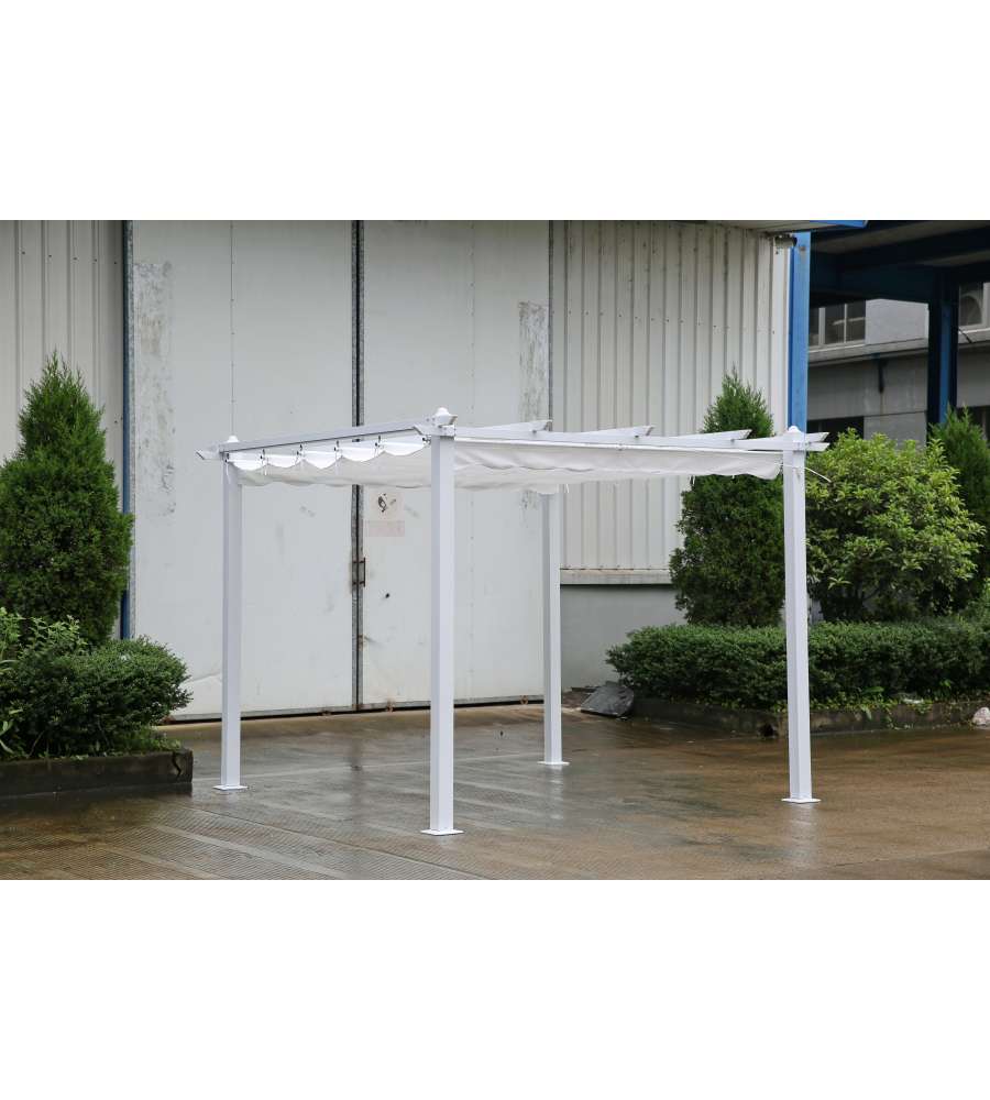 Domo Mea Pergola da Giardino in Alluminio Bianco 3x3 m - Facile Montaggio
