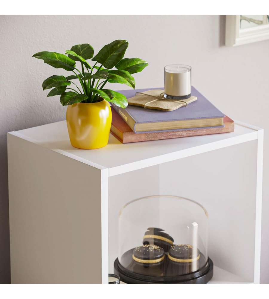 Libreria 3 ripiani bianca - 40 x 29 x 80 cm per ufficio o salotto