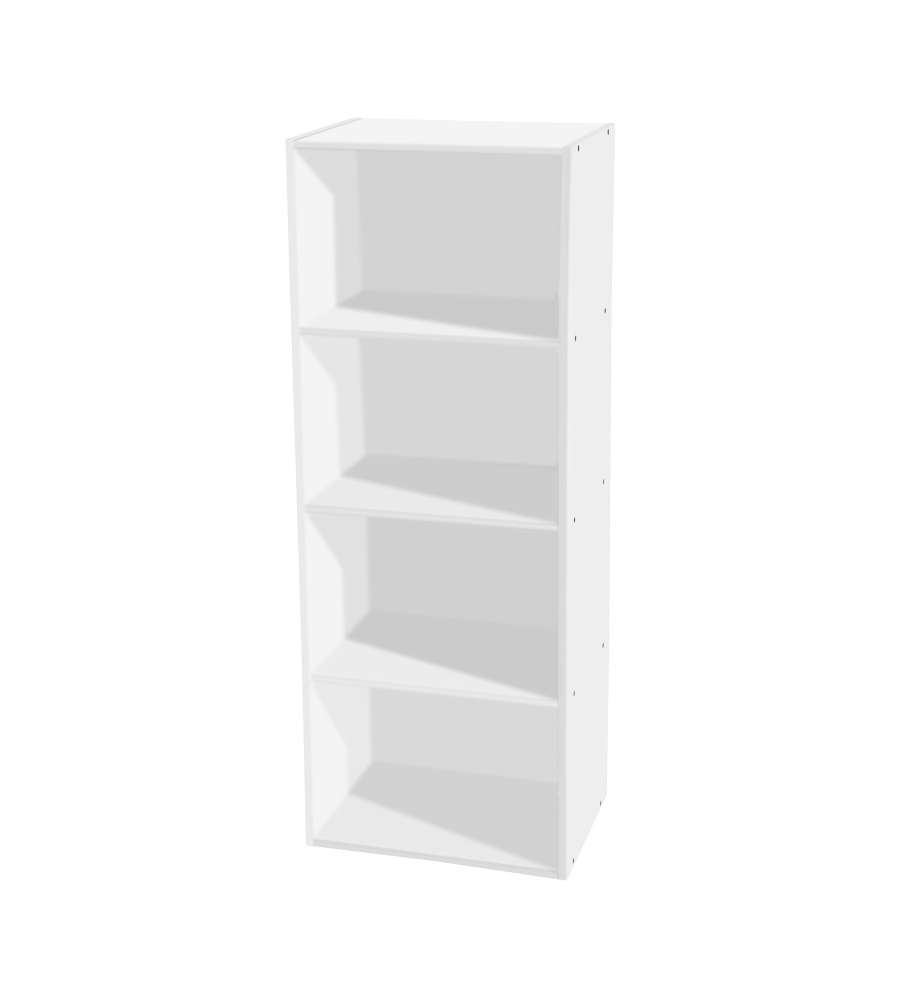 Libreria Bianca 4 Ripiani - 40x29x106 cm Ideale per Ufficio e Salotto