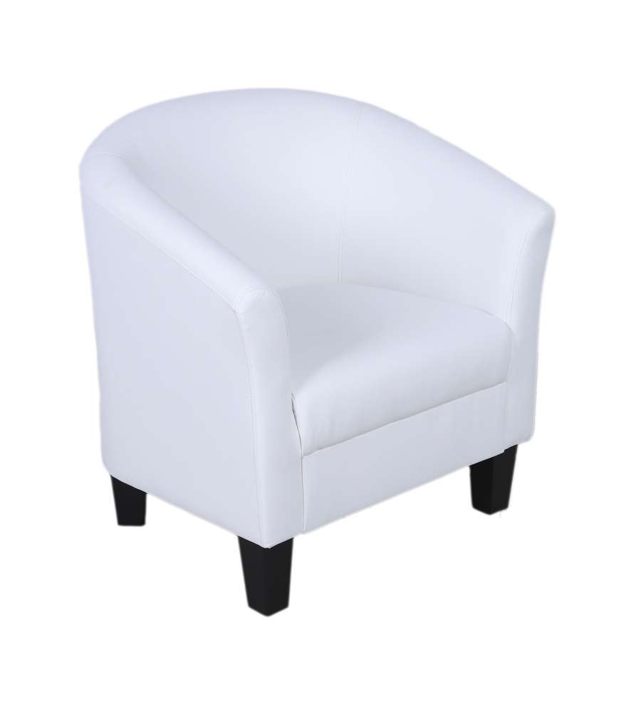 Poltroncina Ecopelle Bianca a Pozzetto - Design Moderno e Confortevole