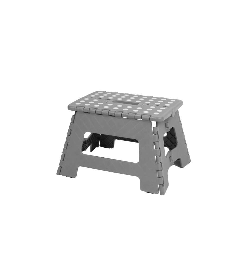 Sgabello Pieghevole in Plastica - Grigio - 31x22x22 cm