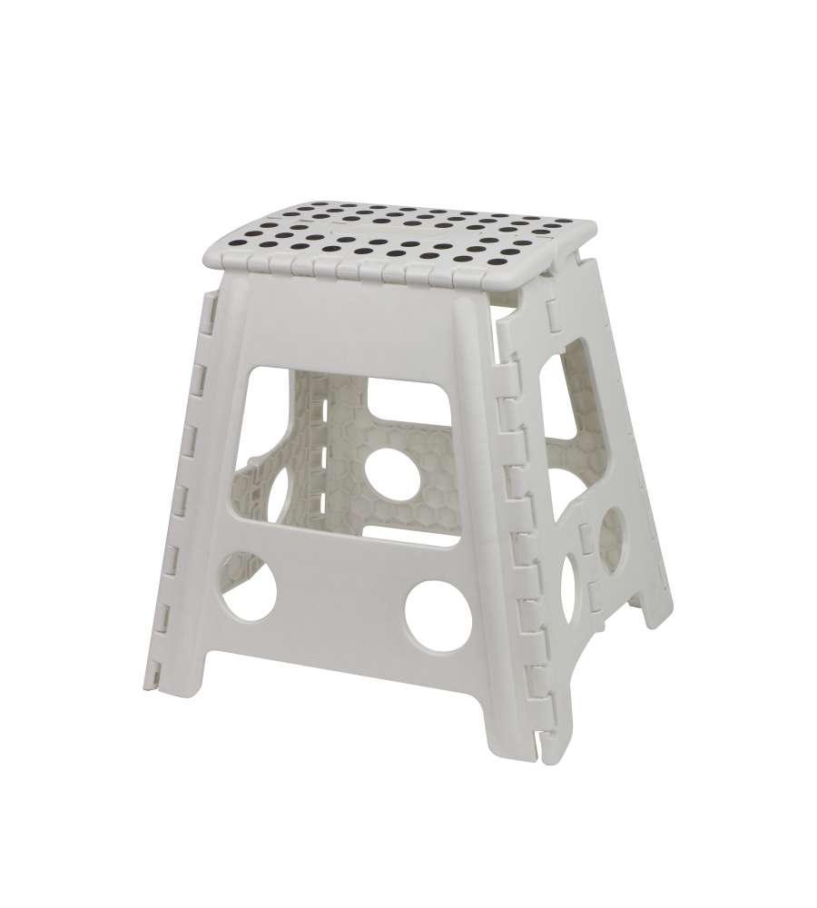 Sgabello Pieghevole Bianco in Plastica 39x29x22 cm