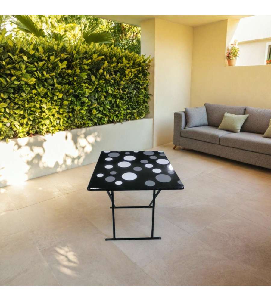 Domo Mea Tavolino Pieghevole a Pois 60x60 cm - Design Moderno e Pratico