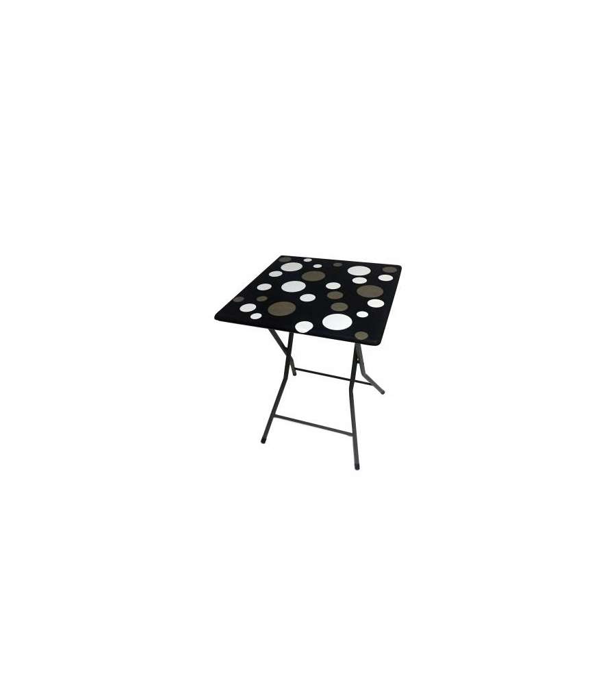 Domo Mea Tavolino Pieghevole a Pois 60x60 cm - Design Moderno e Pratico