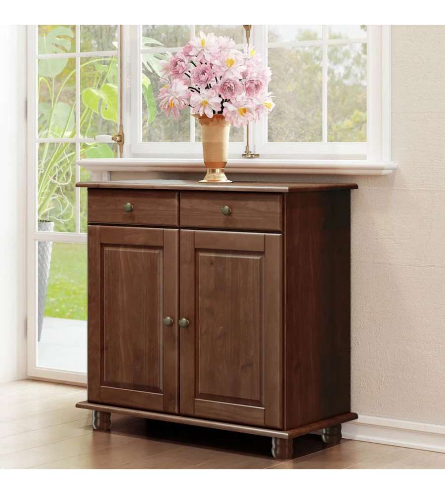 Domo Mea Credenza Ciliegio con 2 Ante e Cassetti - 88x43x86 cm