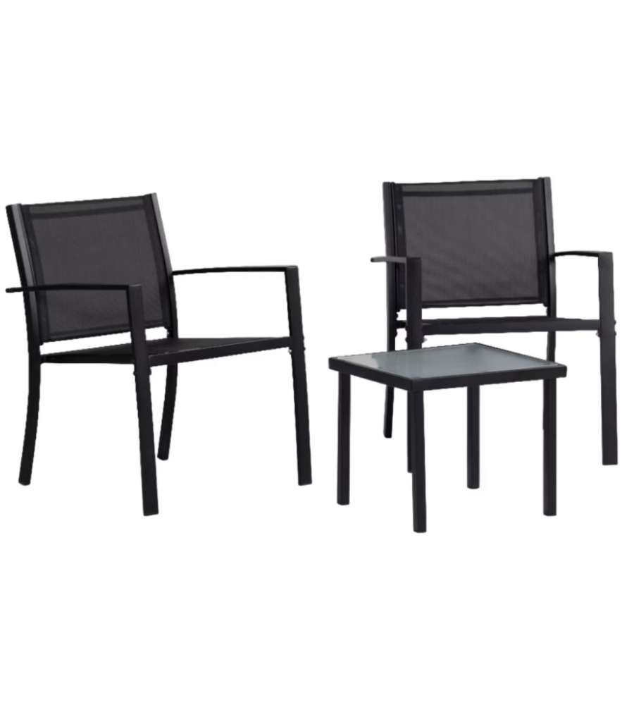 Domo Mea Set Patio Salotto da esterno Antracite 2 sedie 1 tavolo