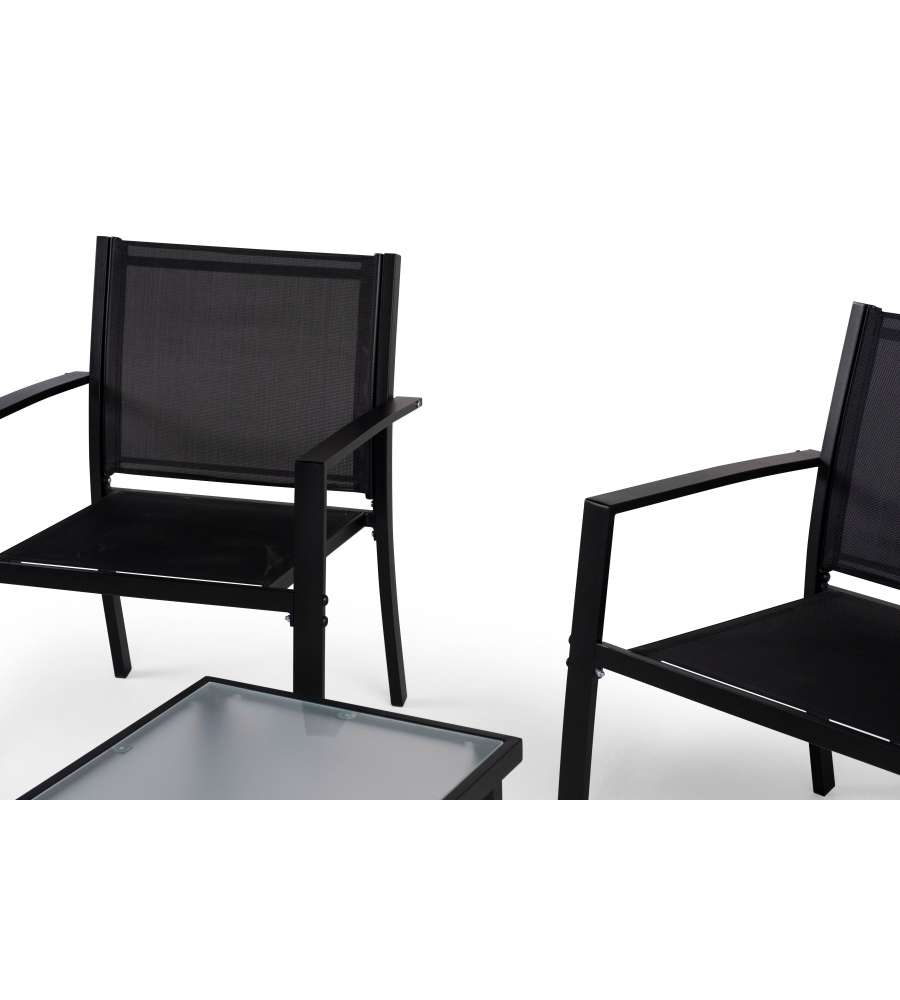 Domo Mea Set Patio Salotto da esterno Antracite 2 sedie 1 tavolo