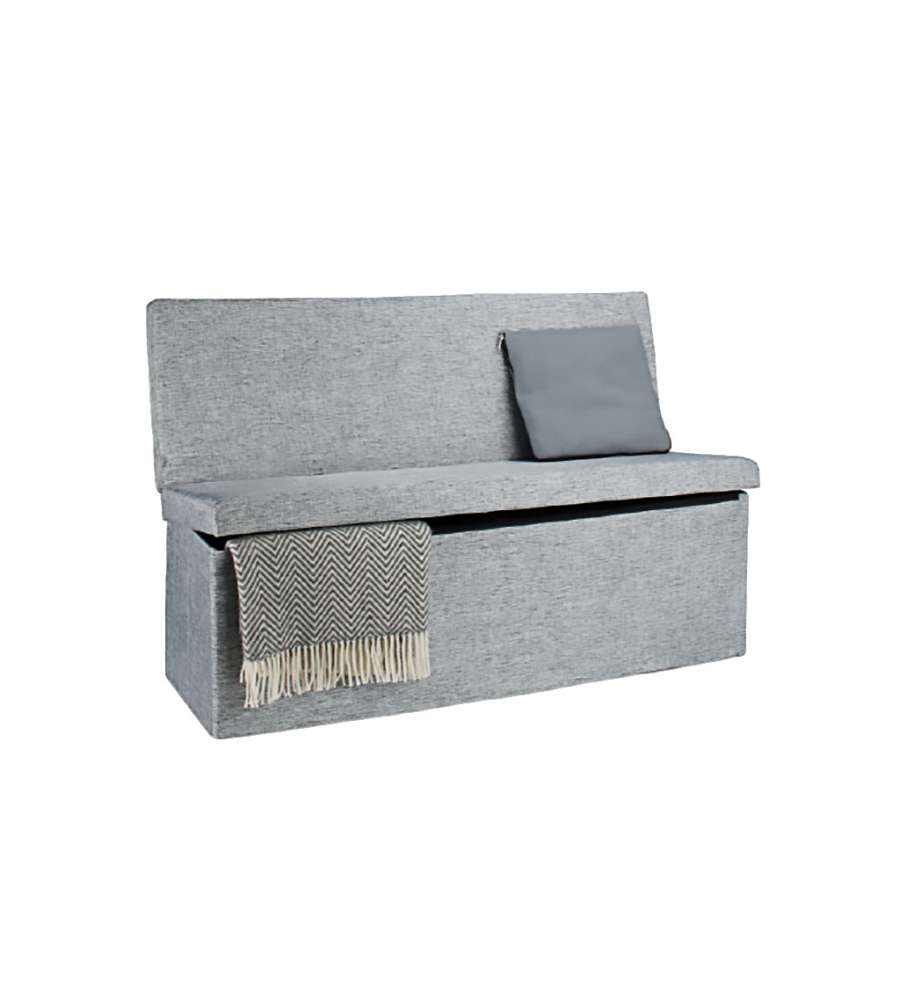 Domo Mea Panca Pouff Contenitore - Grigio - 114x38x44/73 cm