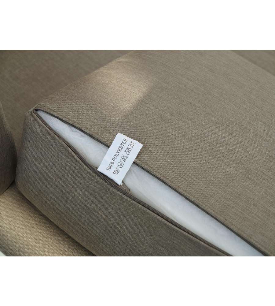 Domo Mea Salotto da giardino Silvia in alluminio bianco e rovere