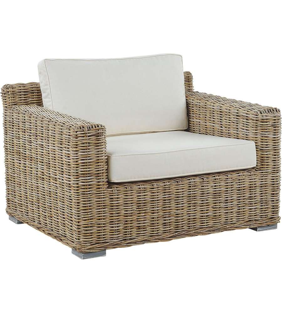 Domo Mea Poltrona da Esterno in Rattan Beige - 110x85x63 cm