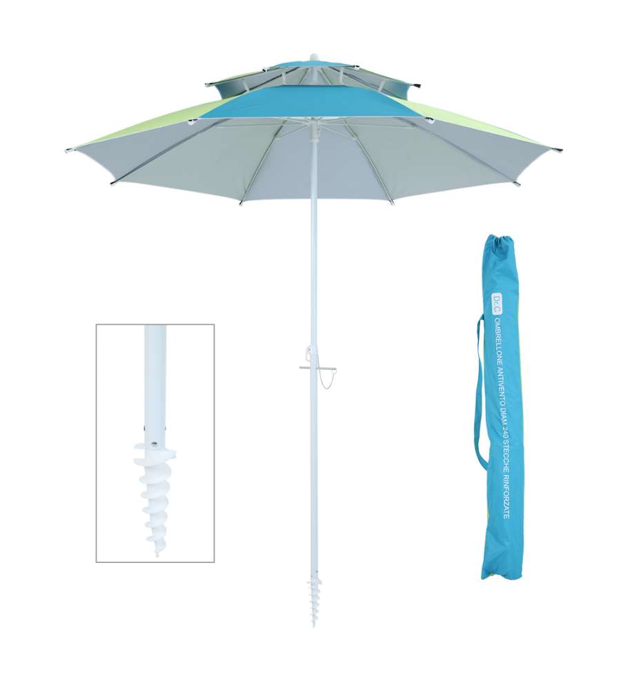 Ombrellone antivento da spiaggia diam.240cm