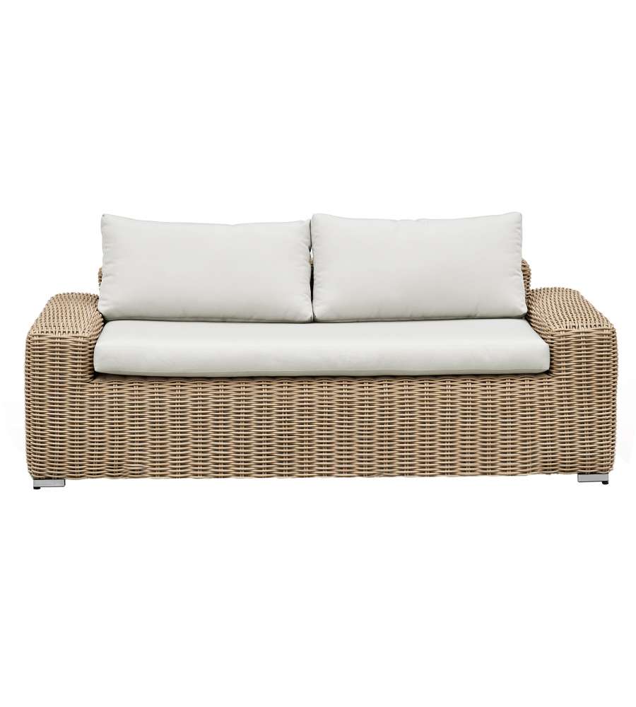 Domo Mea Divano da Esterno in Rattan Beige - 183x85 cm