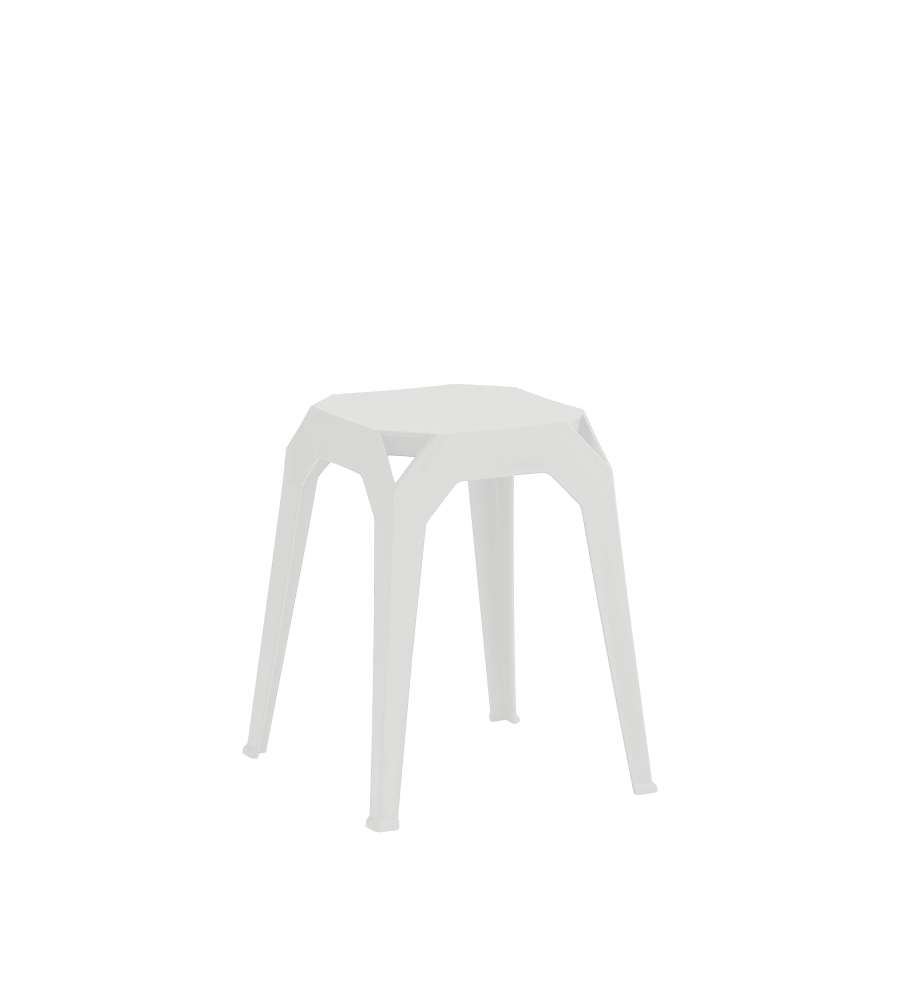 Domo Mea Sgabello Bianco - Design Compatto 37x37 cm, Altezza 46 cm