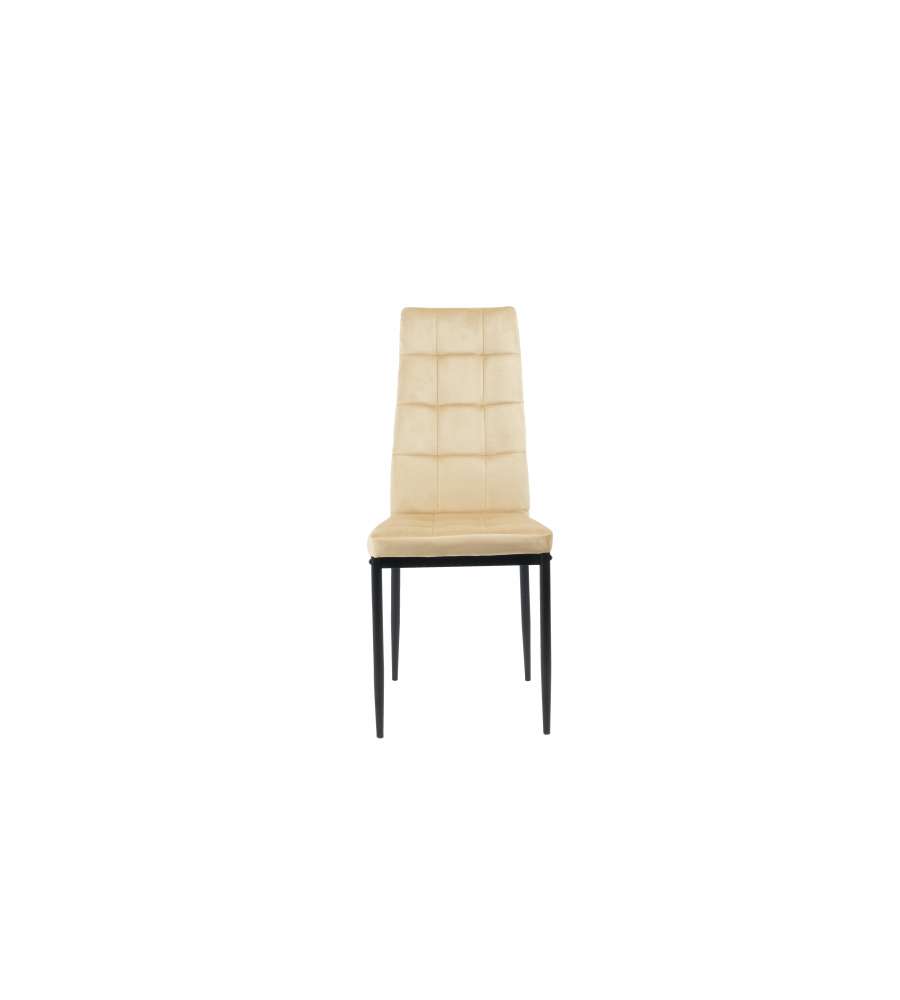 Domo Mea Sedia Sassonia in Velluto Sabbia - Design Moderno 42x49x97 cm