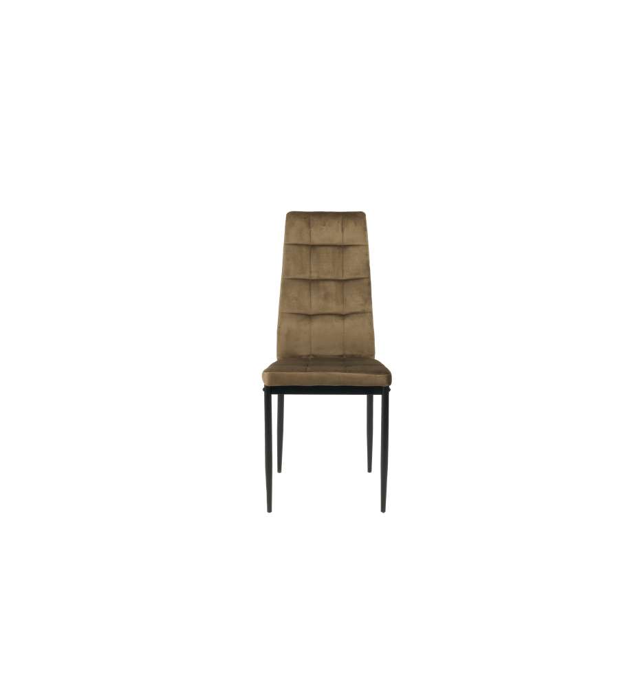 Domo Mea Sedia Sassonia in Velluto Taupe - Design Trapuntato 42x49x97 cm