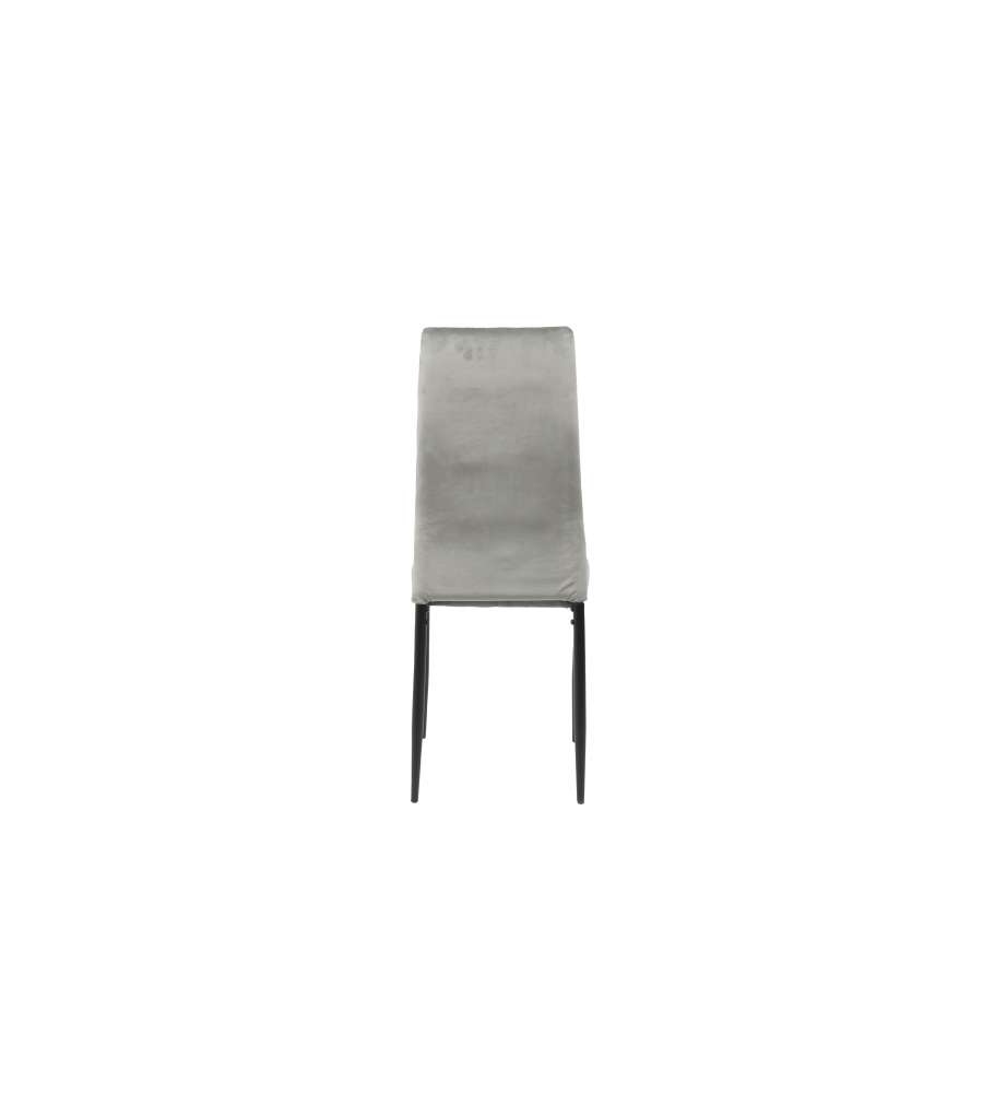 Domo Mea Sedia Sassonia in Velluto Antracite - Design Moderno 42x49x97 cm