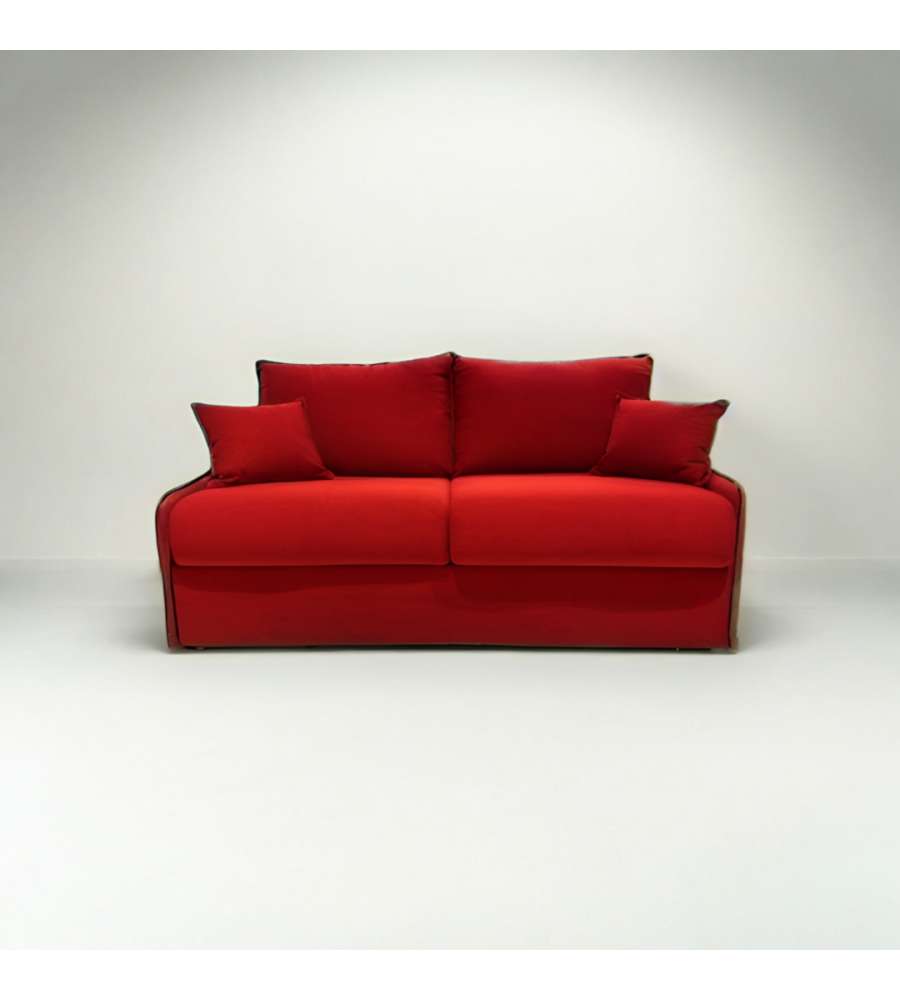 Divano Letto Puglia 3 Posti Rosso - 174x103x100cm - Design Moderno e Confortevole