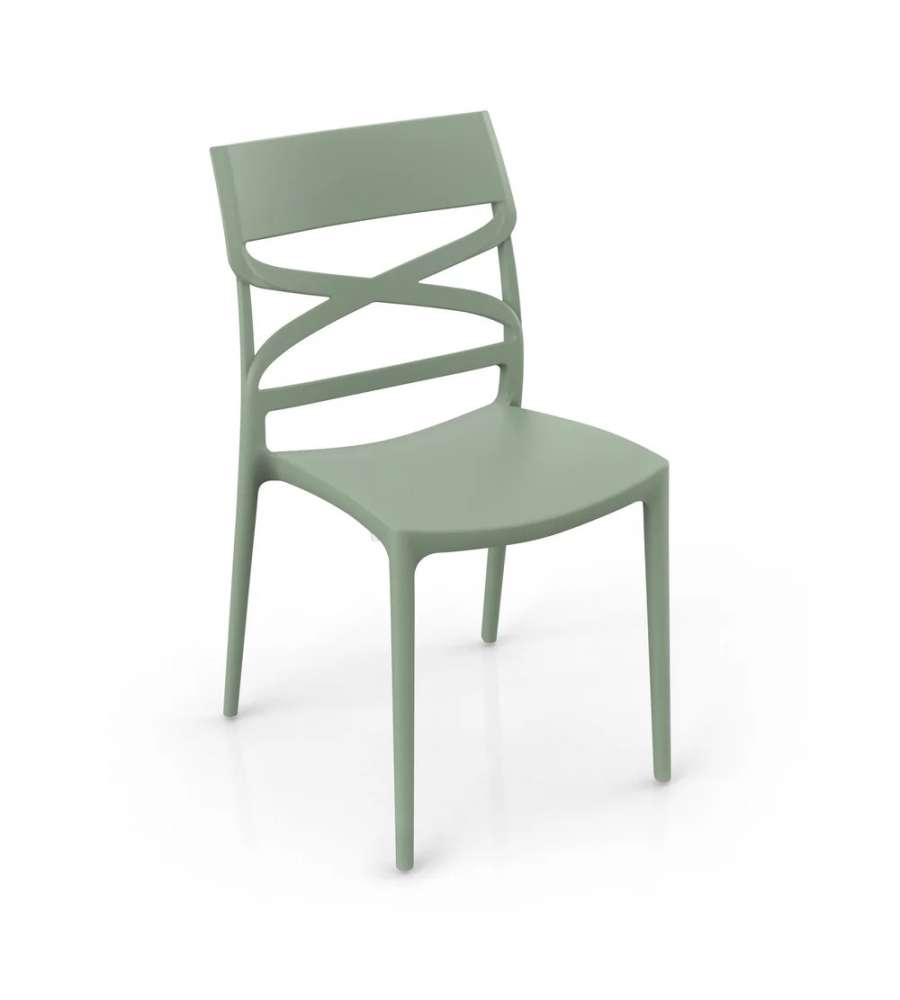 Domo mea Sedia Flow Menta in Polipropilene - Design Ergonomico e Resistente - 45x54x85 cm