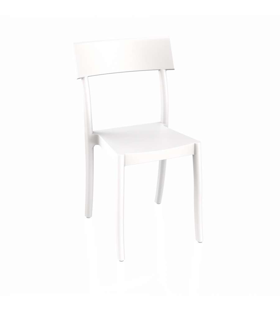 Domo Mea Sedia Milly Bianca in Polipropilene per Interni ed Esterni - 46,5x50x85 cm