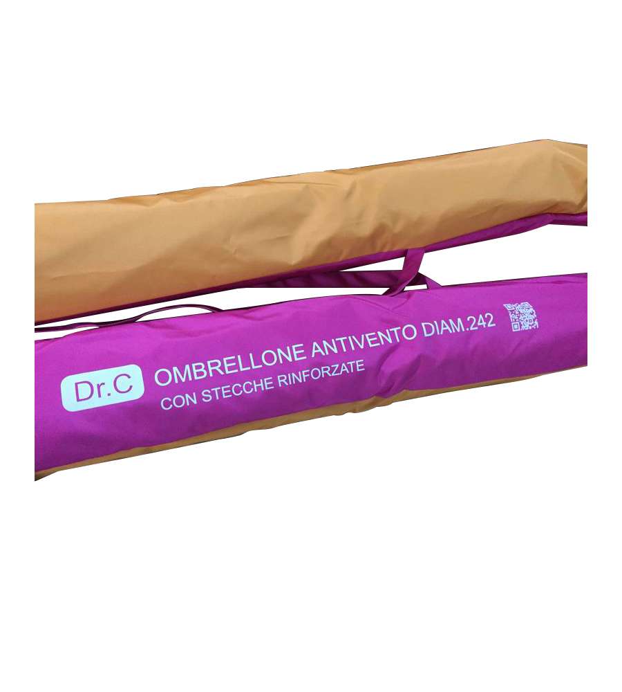 Dr. C. Ombrellone da Spiaggia Antivento 240cm Fucsia-Arancio con Protezione UV50+